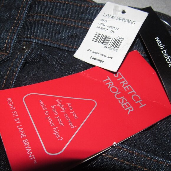 NWT Lane Bryant VENEZIA Right Fit Stretch Trouser Jeans Size 4 Average (US 20) - Picture 6 of 6
